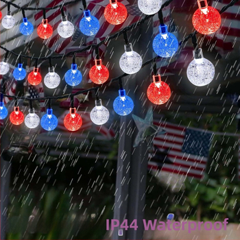 Saulės energijos krištolo rutulių vėrinys su žvaigždutėmis lauko kiemo dekoracijai, augalo forma, 3.6W, IP65, LX-201, nuotolinis valdiklis