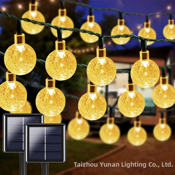 Saulės energijos krištolo rutulių vėrinys su žvaigždutėmis lauko kiemo dekoracijai, augalo forma, 3.6W, IP65, LX-201, nuotolinis valdiklis