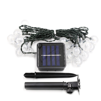 Saulės energijos krištolo rutulių vėrinys su žvaigždutėmis lauko kiemo dekoracijai, augalo forma, 3.6W, IP65, LX-201, nuotolinis valdiklis