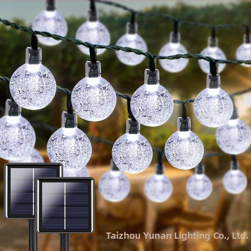 Saulės energijos krištolo rutulių vėrinys su žvaigždutėmis lauko kiemo dekoracijai, augalo forma, 3.6W, IP65, LX-201, nuotolinis valdiklis