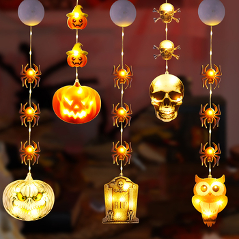 LED νυχτερινό φως Halloween με βεντούζα για ανάρτηση, ενσωματωμένη μπαταρία, πλαστικό αμπαζούρ, διακόπτης τύπου toggle, ατμοσφαιρικό φως