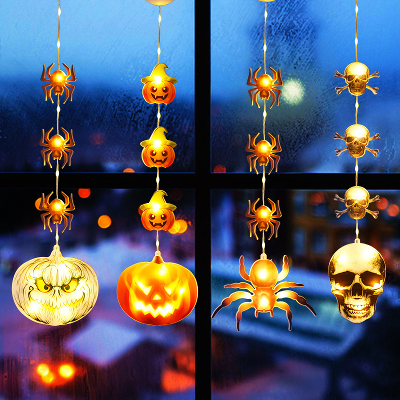 LED νυχτερινό φως Halloween με βεντούζα για ανάρτηση, ενσωματωμένη μπαταρία, πλαστικό αμπαζούρ, διακόπτης τύπου toggle, ατμοσφαιρικό φως