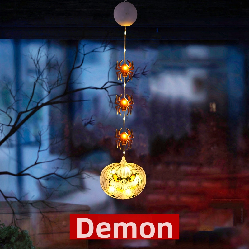 LED naktinė lemputė Helovyno tema su siurbtuko kabinimu, įdiegta baterija, plastikinis gaubtas, jungiklis, aplinkos šviesa