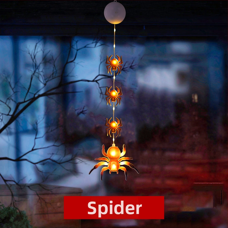 LED naktinė lemputė Helovyno tema su siurbtuko kabinimu, įdiegta baterija, plastikinis gaubtas, jungiklis, aplinkos šviesa