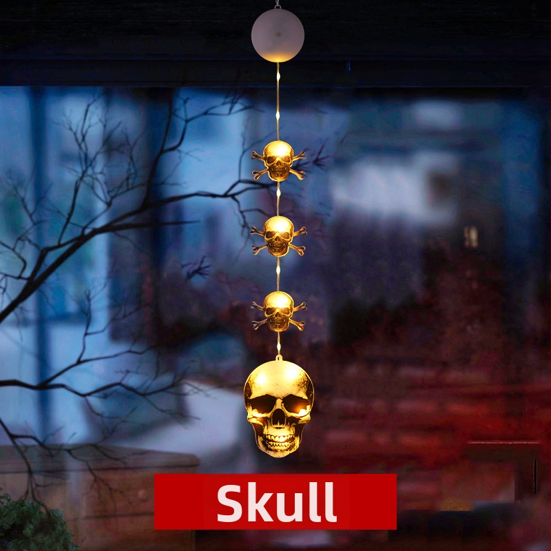 LED naktinė lemputė Helovyno tema su siurbtuko kabinimu, įdiegta baterija, plastikinis gaubtas, jungiklis, aplinkos šviesa