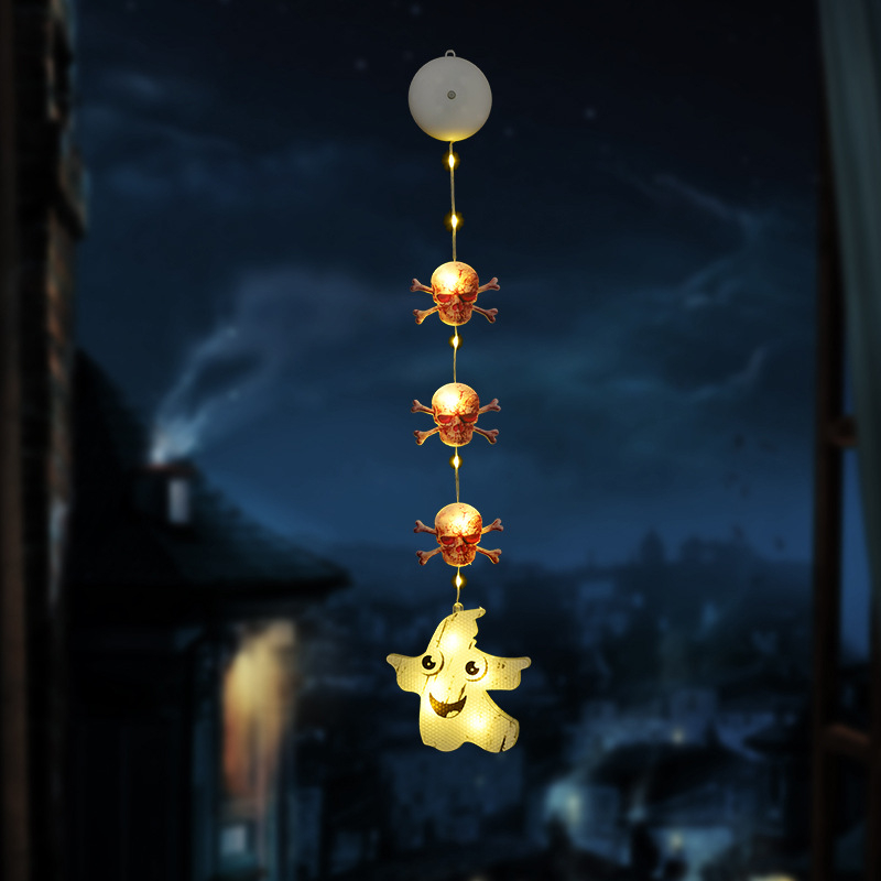 LED naktinė lemputė Helovyno tema su siurbtuko kabinimu, įdiegta baterija, plastikinis gaubtas, jungiklis, aplinkos šviesa