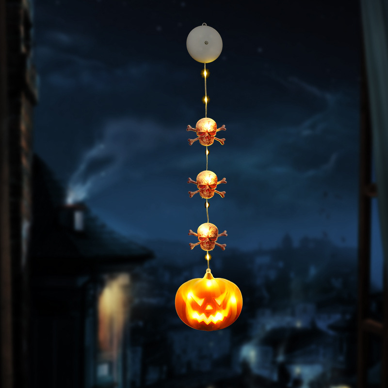 LED naktinė lemputė Helovyno tema su siurbtuko kabinimu, įdiegta baterija, plastikinis gaubtas, jungiklis, aplinkos šviesa