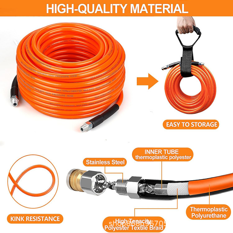 Aukšto slėgio plovimo drenažo žarnos rinkinys, PVC, 1,5 kg, prekės ženklas Other