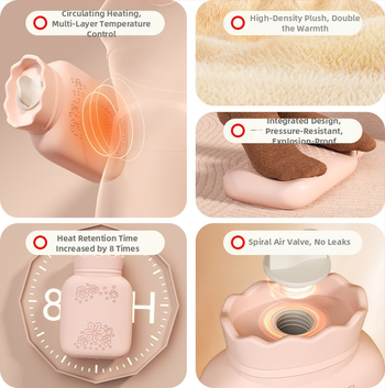 Saulėgrąžų dizaino silikono karšto vandens buteliukas, nešiojamas rankų šildytuvas, pripildytas vandeniu, žiemai aksesuaras, mikrobangų šildymas