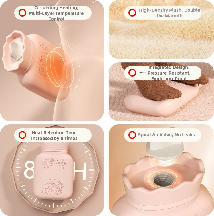 Saulėgrąžų dizaino silikono karšto vandens buteliukas, nešiojamas rankų šildytuvas, pripildytas vandeniu, žiemai aksesuaras, mikrobangų šildymas