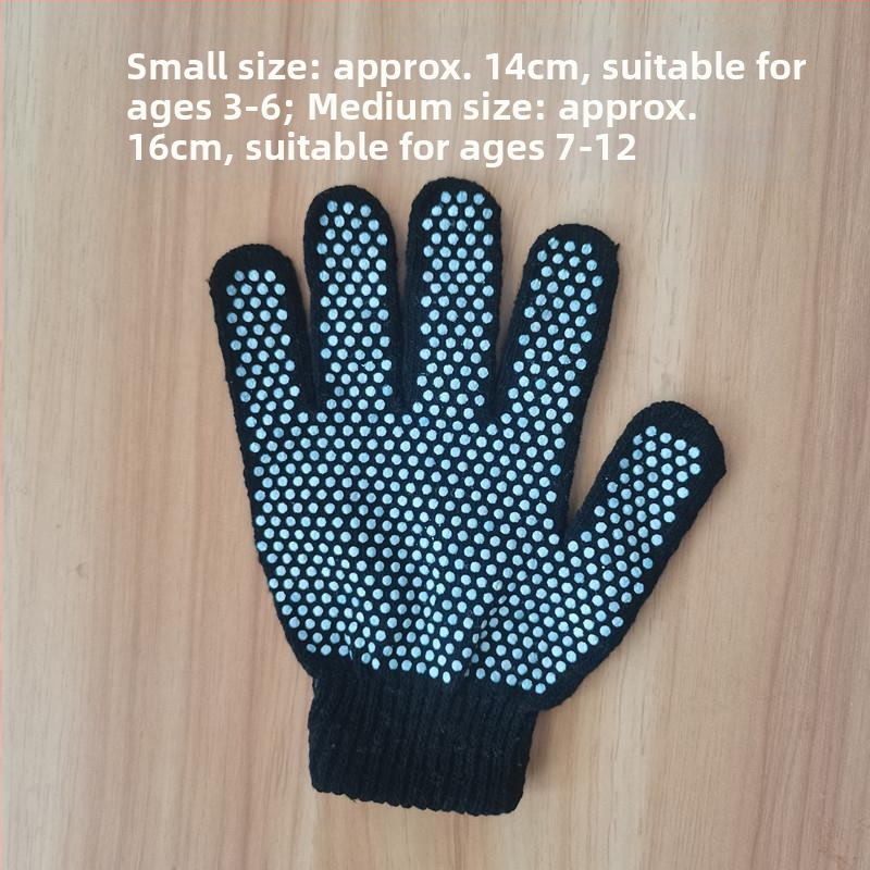 Vaikų medvilninės apsauginės pirštinės, neslystančios, cartoon stiliaus, skirtos sodininkystei ir lengvoms užduotims, amžius 3-12 metų