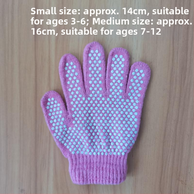 Vaikų medvilninės apsauginės pirštinės, neslystančios, cartoon stiliaus, skirtos sodininkystei ir lengvoms užduotims, amžius 3-12 metų