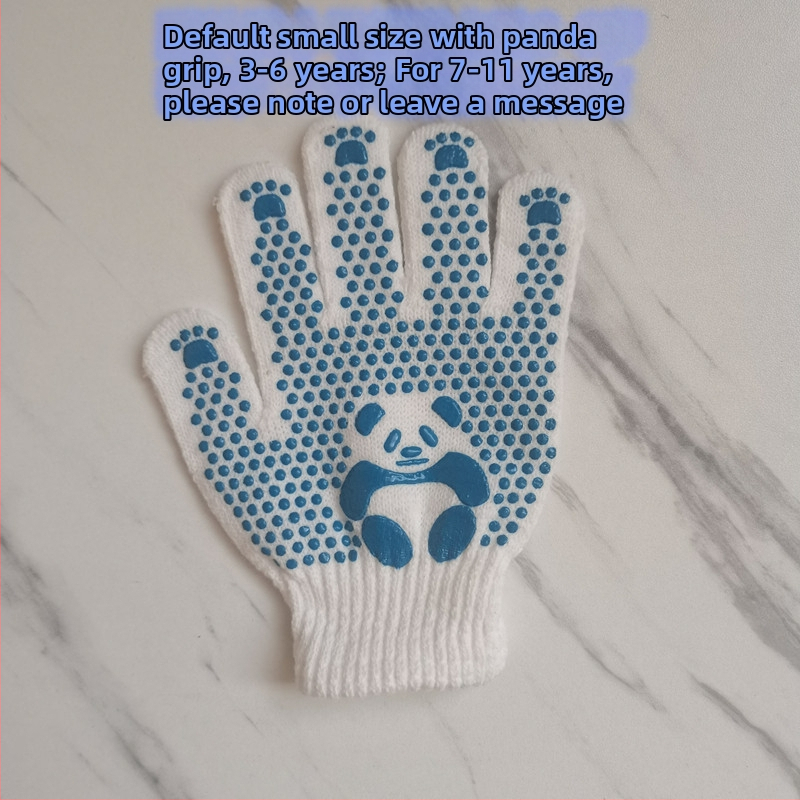 Vaikų medvilninės apsauginės pirštinės, neslystančios, cartoon stiliaus, skirtos sodininkystei ir lengvoms užduotims, amžius 3-12 metų
