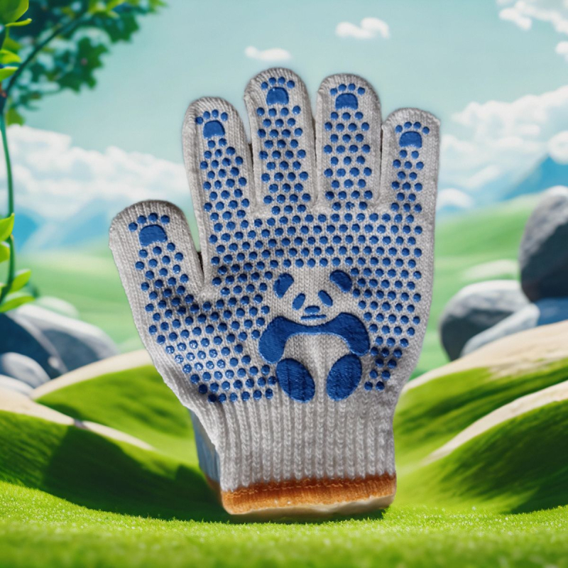 Vaikų medvilninės apsauginės pirštinės, neslystančios, cartoon stiliaus, skirtos sodininkystei ir lengvoms užduotims, amžius 3-12 metų