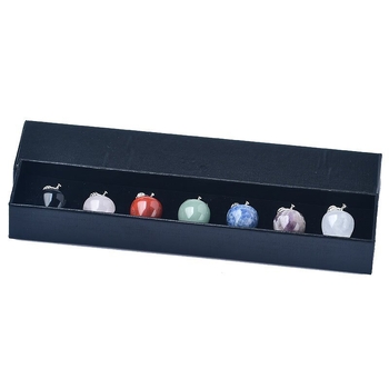 Krištolo obuolio formos akmens dekoracija su plokščią deimantinę bazę, itin plonas stilius, grandininis raštas