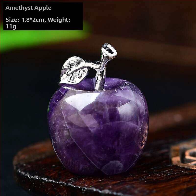 Krištolo obuolio formos akmens dekoracija su plokščią deimantinę bazę, itin plonas stilius, grandininis raštas