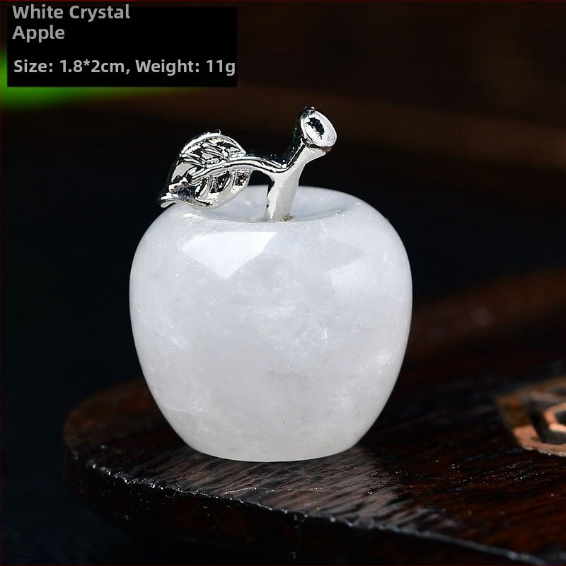 Krištolo obuolio formos akmens dekoracija su plokščią deimantinę bazę, itin plonas stilius, grandininis raštas