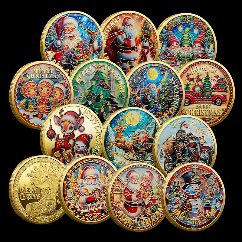 Karácsonyi Mikulás emlékérme reliefes kivitelben • Fém • Egyedi PP zacskóban csomagolva • Iroda ajándékként