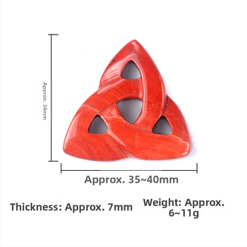 1709 Ирландски келтски възел, кух триъгълен силует, необработен камък, кристален ахат, шлайфане и полиране