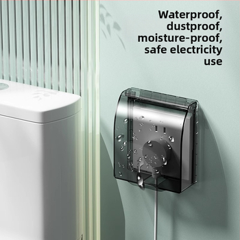 86 tipo jungiklio ir kištuko vandeniui atsparus dangtelis vonios kambariui, skaidrus, lipnus montavimas