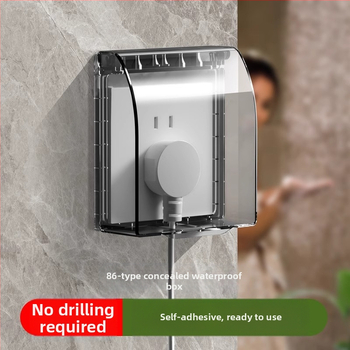 86 tipo jungiklio ir kištuko vandeniui atsparus dangtelis vonios kambariui, skaidrus, lipnus montavimas