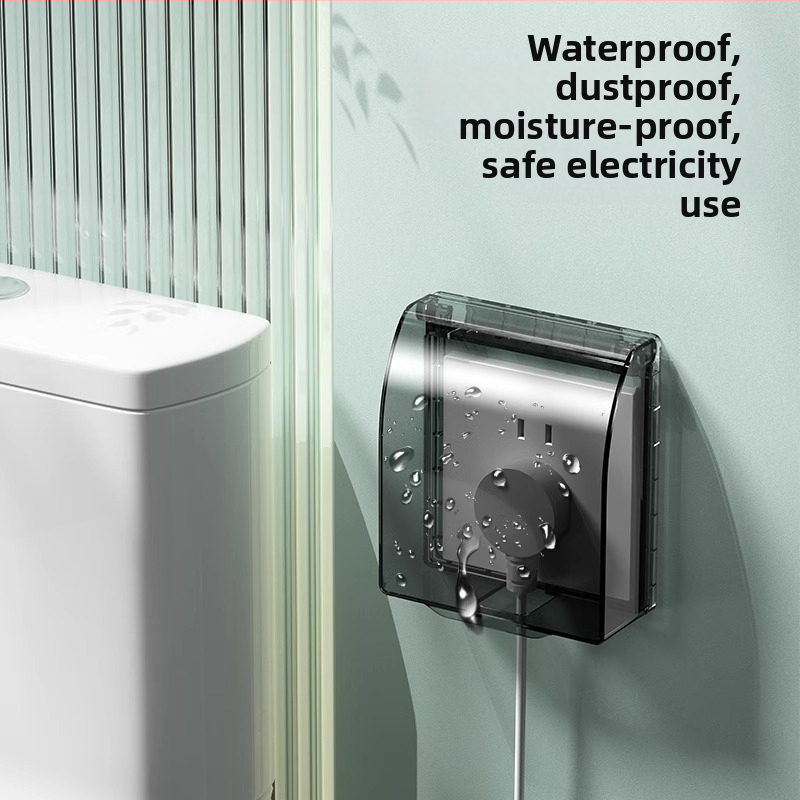 86-тип водоустойчив капак за баня за ключ и контакт, прозрачен, самозалепващ монтаж