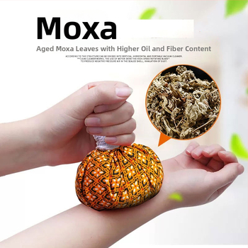 Ruyizhai Здравословна билкова топка от пелин, ароматна тайска масажна топка, топъл моксибустационен пакет, компрес за очи и лице, 100 г