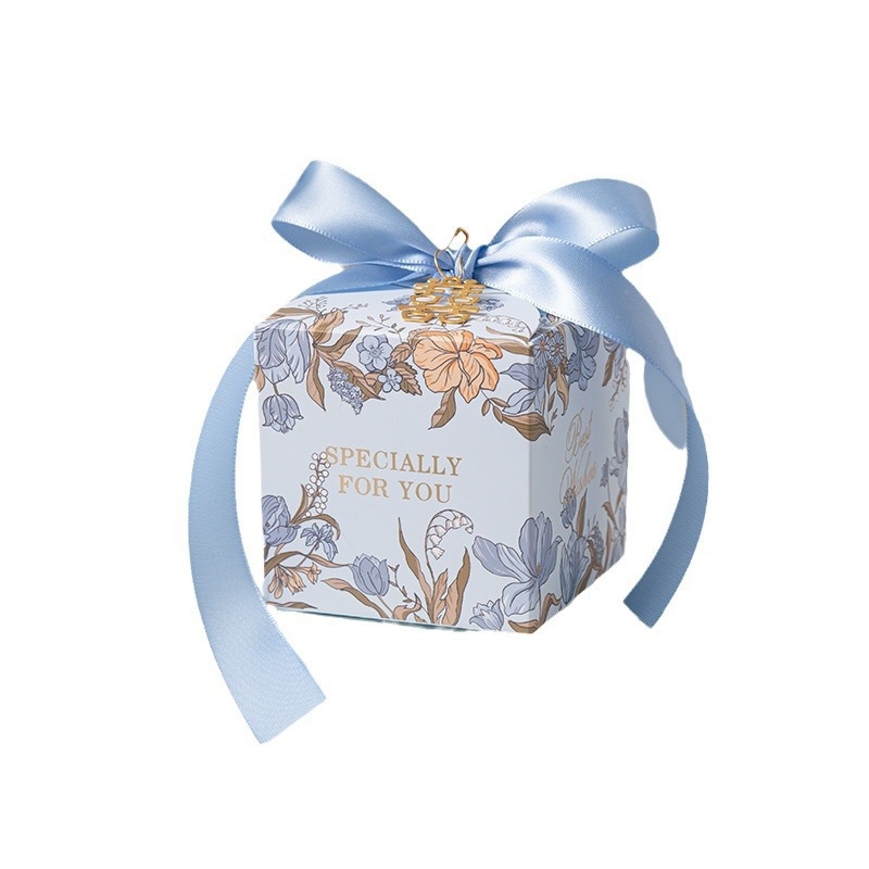 Vestuvinė saldainių dėžutė – Europos gėlių dizainas, popieriaus medžiaga, lengvas prabangos stilius