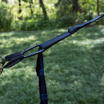 Hamakų diržai - reguliuojami, greitas montavimas, aukštos tvirtumo poliesteris, įtrauktos 2 sagtelės, nešiojami