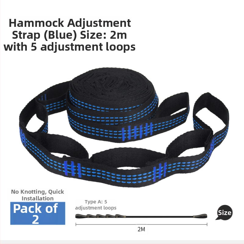 Hamakų diržai - reguliuojami, greitas montavimas, aukštos tvirtumo poliesteris, įtrauktos 2 sagtelės, nešiojami