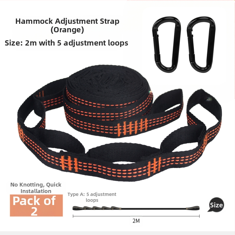 Hamakų diržai - reguliuojami, greitas montavimas, aukštos tvirtumo poliesteris, įtrauktos 2 sagtelės, nešiojami