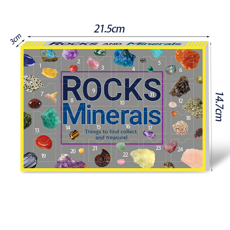 24 rekeszes nyers kristálykő készlet ajándék dobozban — modern minimalista stílus