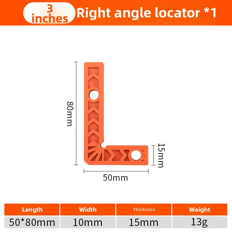 90° прав ъгъл линейка за каменни плочи, L-образен пластмасов позициониращ локатор и усилен държач