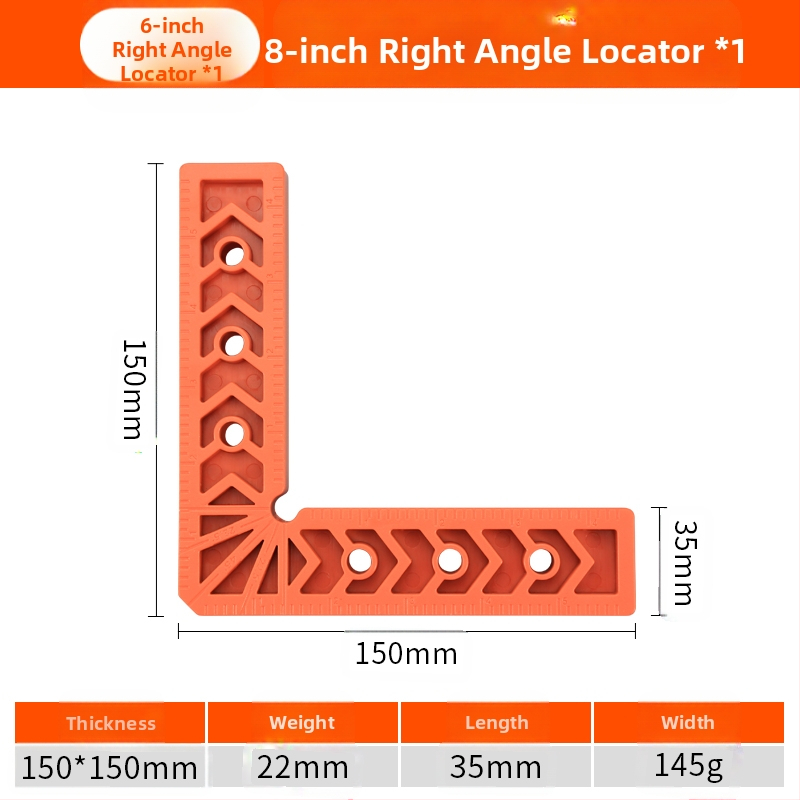 90° прав ъгъл линейка за каменни плочи, L-образен пластмасов позициониращ локатор и усилен държач