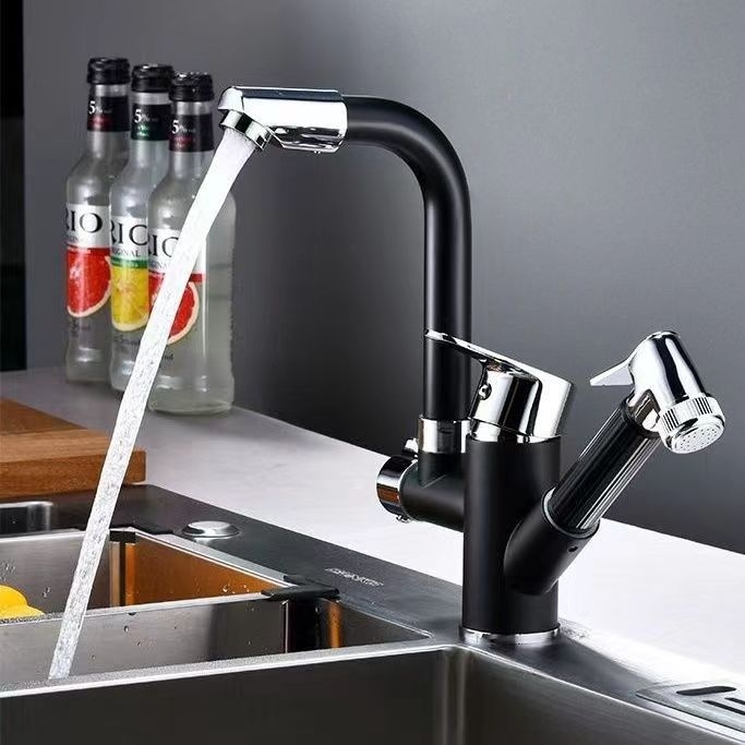 Virtuvės maišytuvas su ištraukiamu antgaliu karštam ir šaltam vandeniui, iš nerūdijančio plieno, keramikinis vožtuvas, montuojamas ant paviršiaus, 35 mm sėdėjimo skersmuo