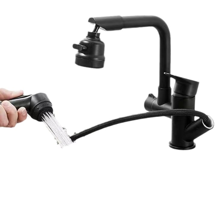 Virtuvės maišytuvas su ištraukiamu antgaliu karštam ir šaltam vandeniui, iš nerūdijančio plieno, keramikinis vožtuvas, montuojamas ant paviršiaus, 35 mm sėdėjimo skersmuo