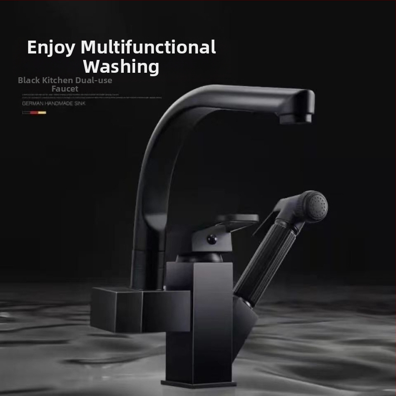 Virtuvės maišytuvas su ištraukiamu antgaliu karštam ir šaltam vandeniui, iš nerūdijančio plieno, keramikinis vožtuvas, montuojamas ant paviršiaus, 35 mm sėdėjimo skersmuo