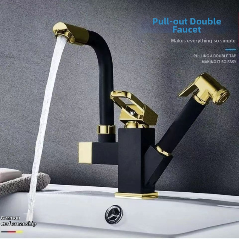 Virtuvės maišytuvas su ištraukiamu antgaliu karštam ir šaltam vandeniui, iš nerūdijančio plieno, keramikinis vožtuvas, montuojamas ant paviršiaus, 35 mm sėdėjimo skersmuo