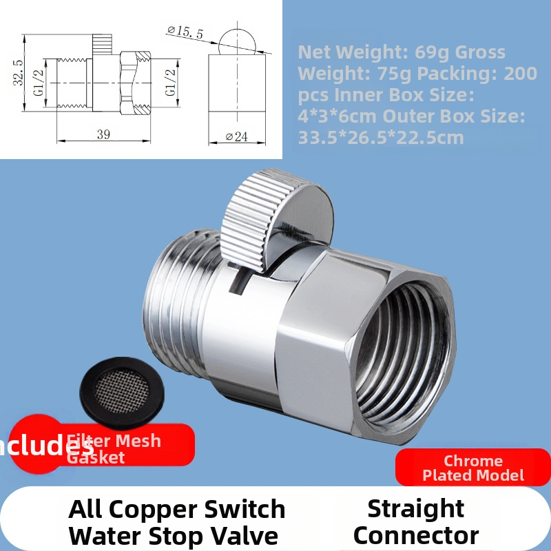 JF360 Mesing ravni i kutni ventil za WC sprej — navoj, Ø20 mm, 1,6 MPa