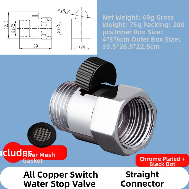 JF360 Mesing ravni i kutni ventil za WC sprej — navoj, Ø20 mm, 1,6 MPa