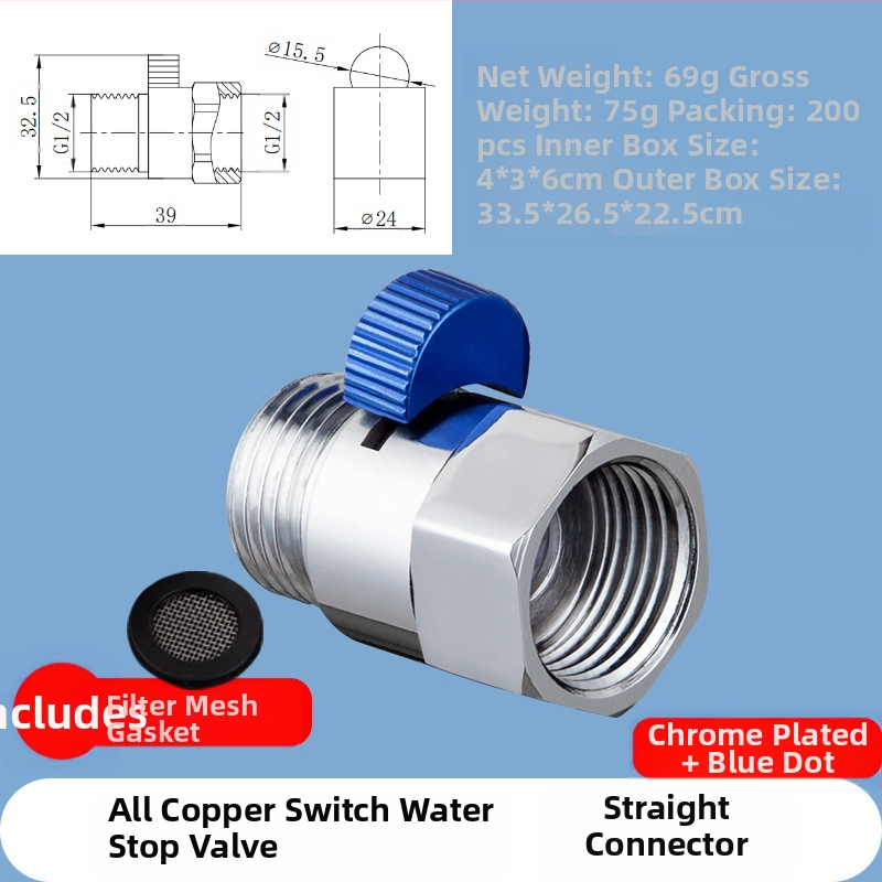 JF360 Mesing ravni i kutni ventil za WC sprej — navoj, Ø20 mm, 1,6 MPa