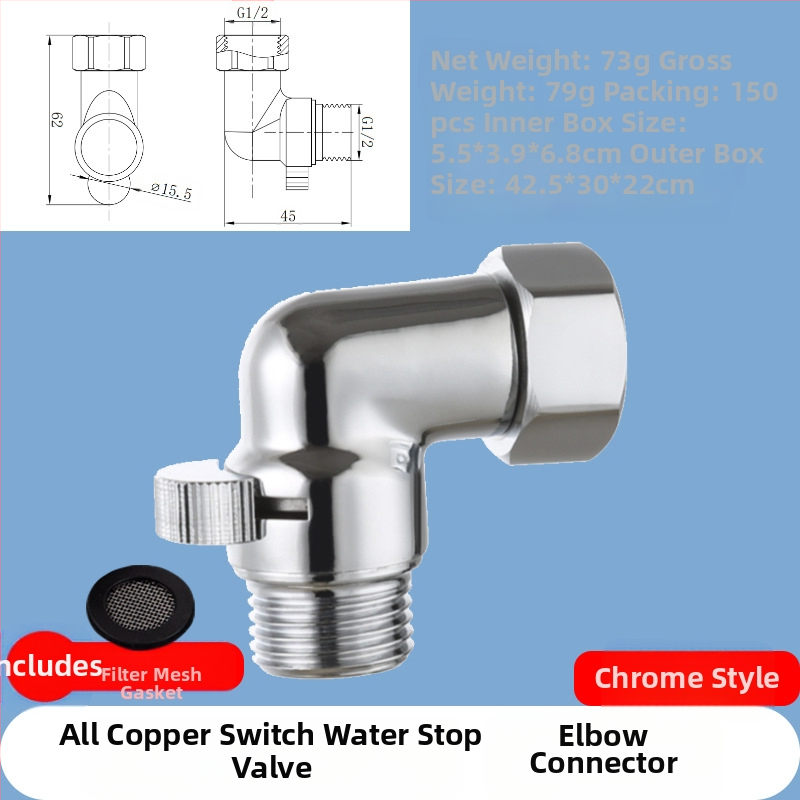 JF360 Mesing ravni i kutni ventil za WC sprej — navoj, Ø20 mm, 1,6 MPa