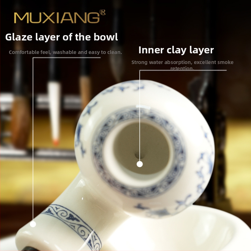 Woody keraminė pypkė su akriline burna – pradedantiesiems tinkama; kilmė Zhejiang, Kinija; logotipo spausdinimas įmanomas; puiki dovana.