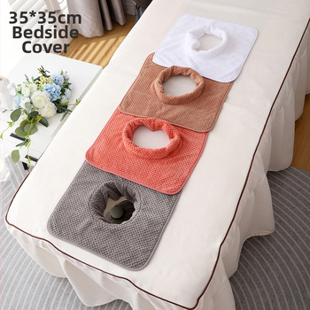 Grožio salono rankšluosčių komplektas su skylute masažo stalui ir veido pagalvėlei, Coral fleece 150D, aukštas/žemas pluoštas, logotipo pritaikymas