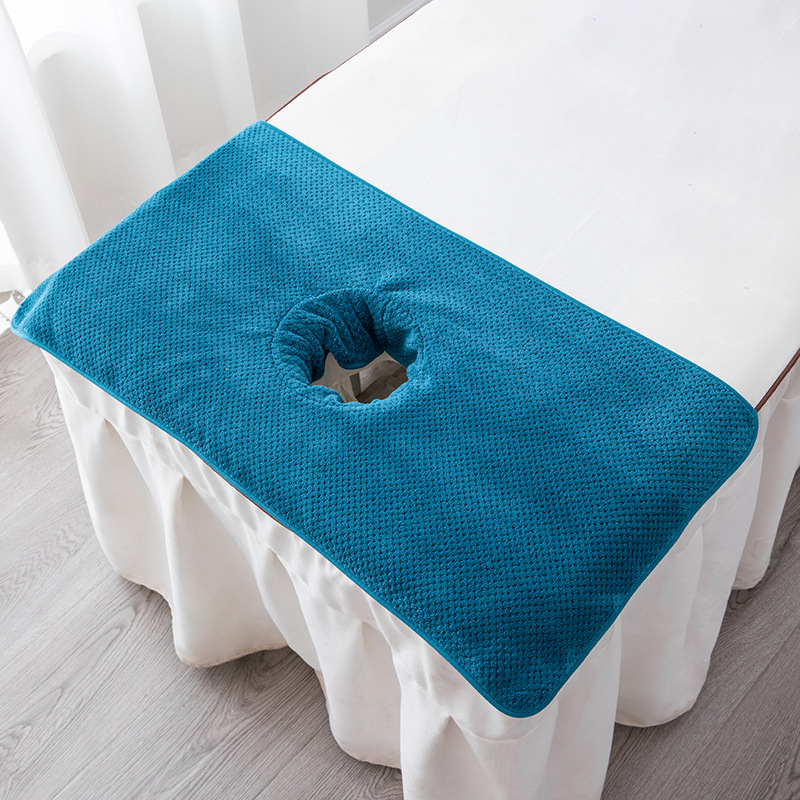 Grožio salono rankšluosčių komplektas su skylute masažo stalui ir veido pagalvėlei, Coral fleece 150D, aukštas/žemas pluoštas, logotipo pritaikymas