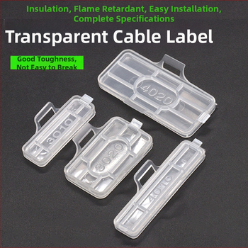 Vamzdžių ir kabelių žymėjimo plokštelė, atspari vandeniui skaidriam ženklinimo rėmeliui, PP medžiaga, tinkama vidaus ir lauko naudojimui, suderinama su spausdinimo modeliais 3010/3020/4010/4020