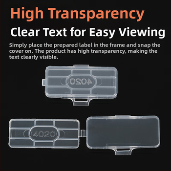 Vamzdžių ir kabelių žymėjimo plokštelė, atspari vandeniui skaidriam ženklinimo rėmeliui, PP medžiaga, tinkama vidaus ir lauko naudojimui, suderinama su spausdinimo modeliais 3010/3020/4010/4020