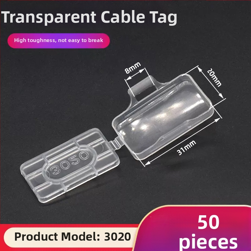 Vamzdžių ir kabelių žymėjimo plokštelė, atspari vandeniui skaidriam ženklinimo rėmeliui, PP medžiaga, tinkama vidaus ir lauko naudojimui, suderinama su spausdinimo modeliais 3010/3020/4010/4020