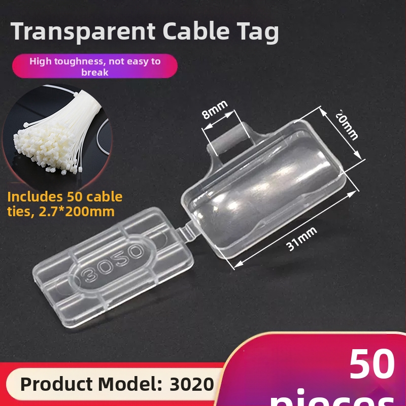 Vamzdžių ir kabelių žymėjimo plokštelė, atspari vandeniui skaidriam ženklinimo rėmeliui, PP medžiaga, tinkama vidaus ir lauko naudojimui, suderinama su spausdinimo modeliais 3010/3020/4010/4020