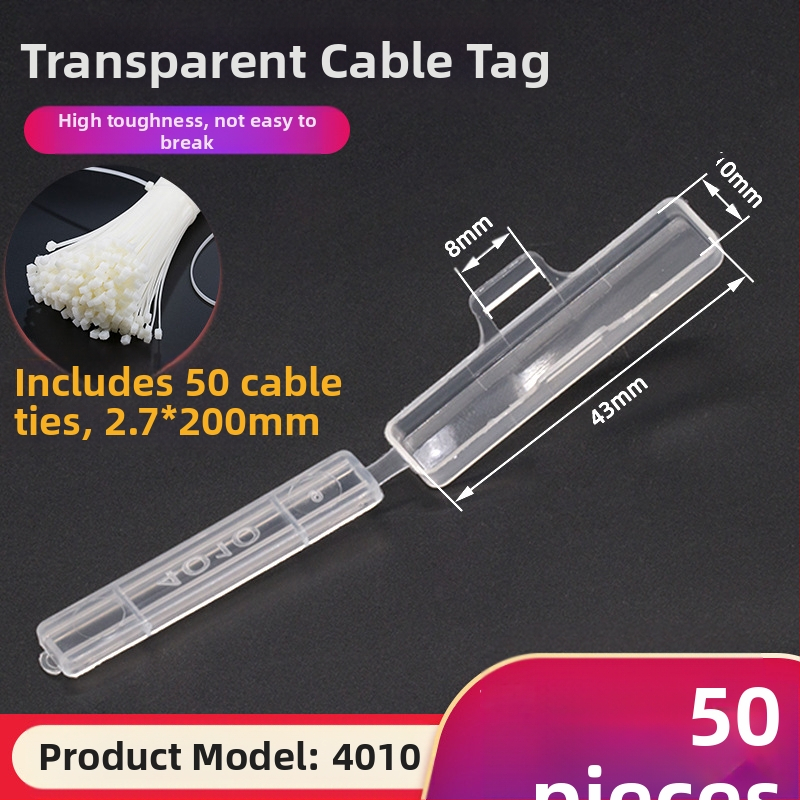 Vamzdžių ir kabelių žymėjimo plokštelė, atspari vandeniui skaidriam ženklinimo rėmeliui, PP medžiaga, tinkama vidaus ir lauko naudojimui, suderinama su spausdinimo modeliais 3010/3020/4010/4020